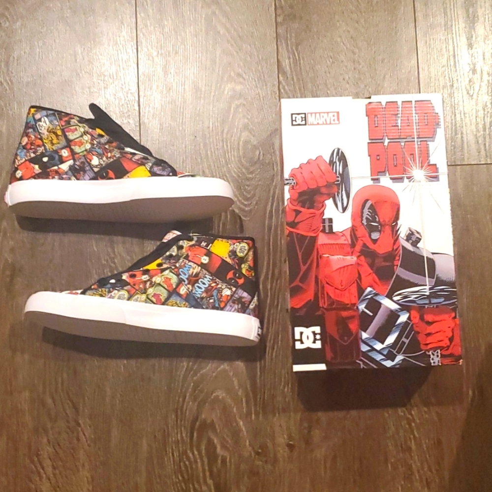 ❤️ MEN'S MARVEL DEADPOOL X DC MANUAL HI SHOES - Size 10